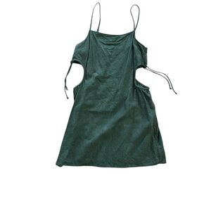 Aerie Mini Green Sleeveless Dress with Side Cutouts